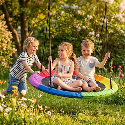 Kinderschaukel, 100cm, 3 Kinder, 300kg Tragkraft