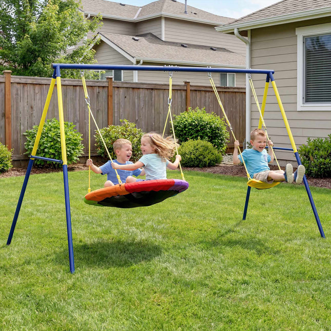 Kinderschaukel mit verstellbaren Seilen, 100cm Nestschaukel