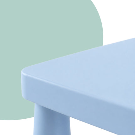 Children's Table and Chair Set, 3-Piece, Blue Plastic