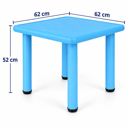 Children's Table for Indoor and Outdoor Use, 62 x 62 cm, Blue