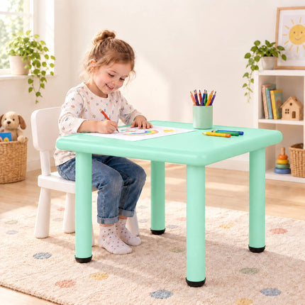 Children's Table for Indoor and Outdoor Use, 62 x 62 cm, Mint Green