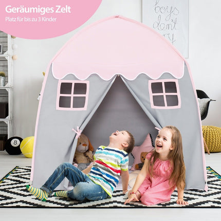 Kinderzelt Großes Prinzessinnenzelt mit Tragetasche Antirutschmatte Reißverschluss Rosa