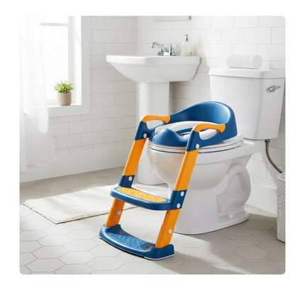 Kindertoilettensitz mit Treppe, verstellbar, rutschfest