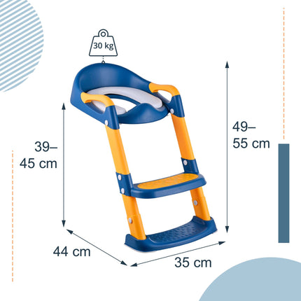 Kindertoilettensitz mit Treppe, verstellbar, rutschfest