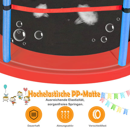 Children's Trampoline with Safety Net, 165cm, Blue