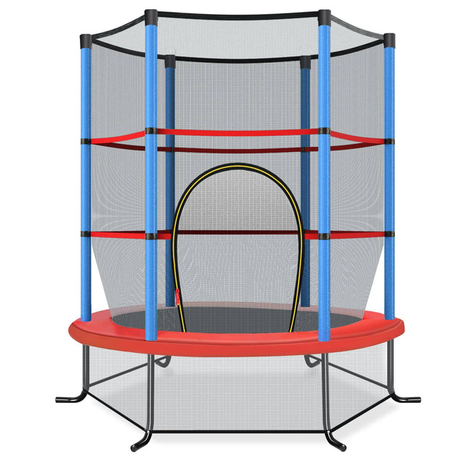 Kindertrampolin mit Sicherheitsnetz, 165 cm, Blau