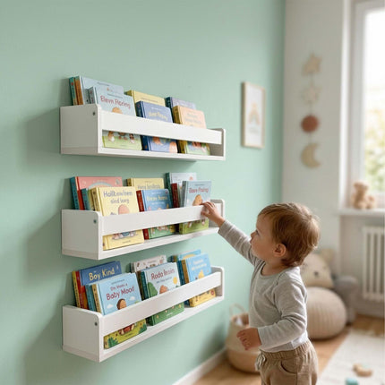 Children's Wall Shelves Set of 3, MDF, 58 cm Wide