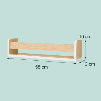 Children's Wall Shelves Set of 3, MDF, 58 cm Wide
