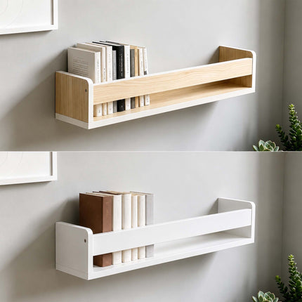 Children's Wall Shelves Set of 3, White MDF, 58cm