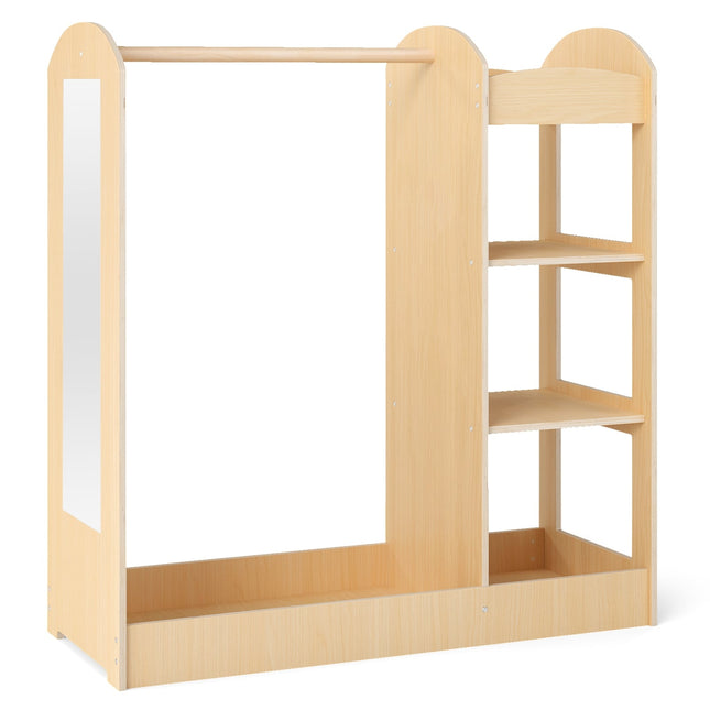 Kinderkleiderschrank mit Spiegel, Massivholz, 100 cm