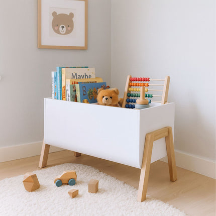 Children's White Bookcase, Toy Storage – Wood, 66.5cm