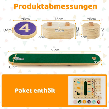 Kinder-Holz-Balancierbalken-Set mit 6 Steinen