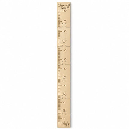 Children's Wooden Height Chart 50 to 180 cm, Puzzle Pieces, Pine, Natural