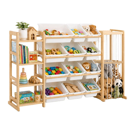 Children's Wooden Shelf with 12 Removable Boxes