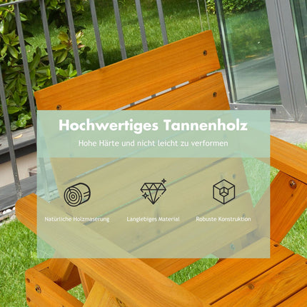 Kinder Sonnenliege aus Holz mit verstellbarem Sonnendach