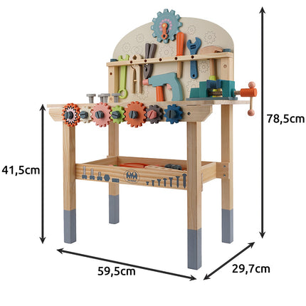 Children's Wooden Tool Workbench, 3-in-1 DIY Kit