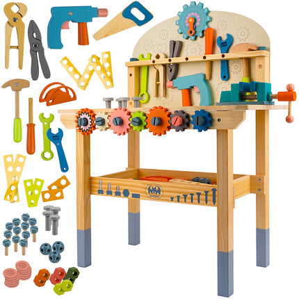 Children's Wooden Tool Workbench, 3-in-1 DIY Kit