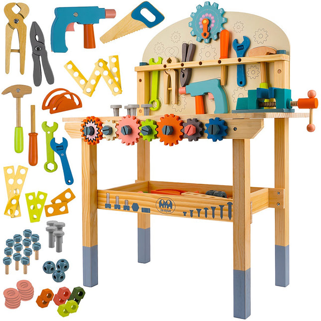 Werkbank für Kinder aus Holz, 3-in-1 DIY-Set