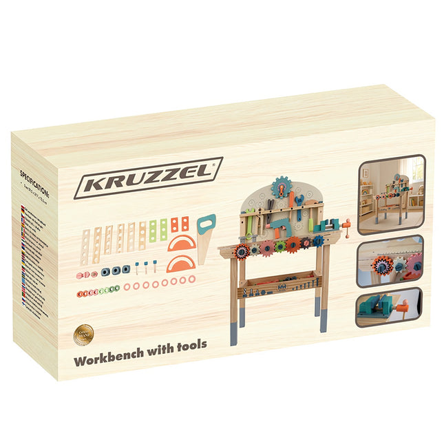 Werkbank für Kinder aus Holz, 3-in-1 DIY-Set