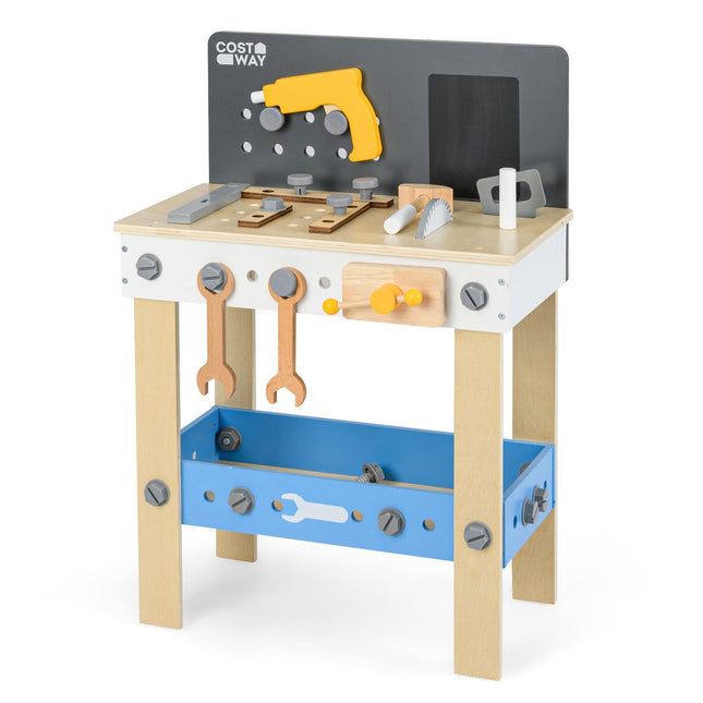 Kinder Werkbank Spielset aus Holz mit Kreidetafel