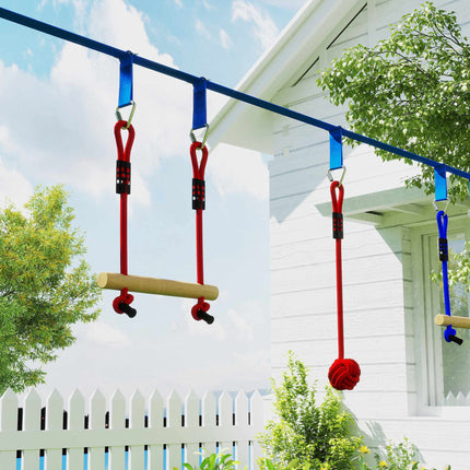 Children's Zipline Kit, 50kg Capacity, Ages 3-6, Blue