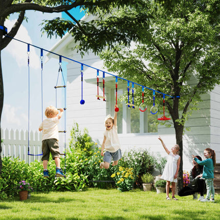Children's Zipline Kit, 50kg Capacity, Ages 3-6, Blue