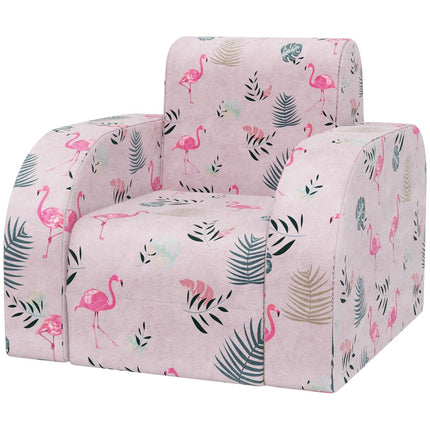 Kindersofa mit Flamingo-Muster, klappbar und zusammenfaltbar
