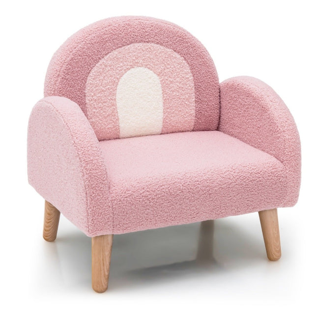 Kindersessel für Kleinkinder Kindersofa gepolstert mit Rückenlehne rosa