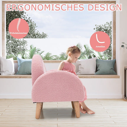 Kindersessel für Kleinkinder Kindersofa gepolstert mit Rückenlehne rosa