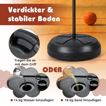 Kinder Basketballkorb mit Dartscheibe &amp; 6 Darts Basketballständer Schwarz
