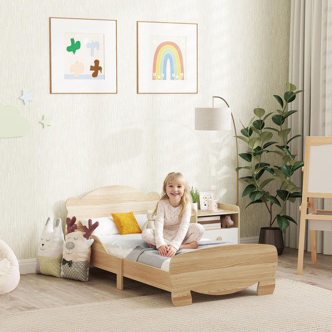 Massivholz Hausbett - Kinderbett mit Rausfallschutz, Bären-Design