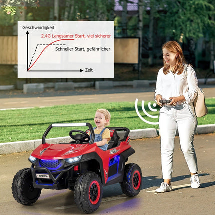 Kinderauto, mobiele terreinwagen met 2 zitplaatsen en afstandsbediening, 118 x 74 x 71 cm, rood