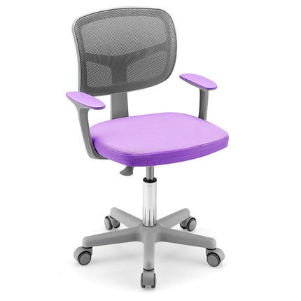Children's desk chair 360° rotatable youth chair 80-91.5cm height adjustable 54 x 50 x 80-91.5cm purple