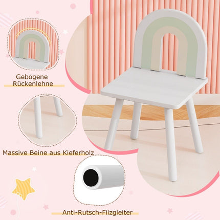 Coiffeuse enfant 2 en 1 en forme de nuage avec tabouret et table de maquillage blanche
