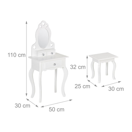 Children's dressing table with stool