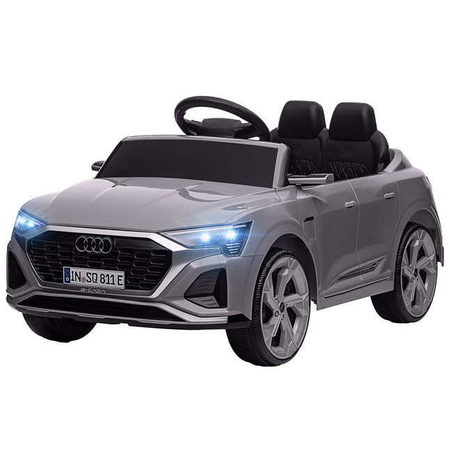 Kinder-Elektroauto 12V mit Fernbedienung & Musik, grau