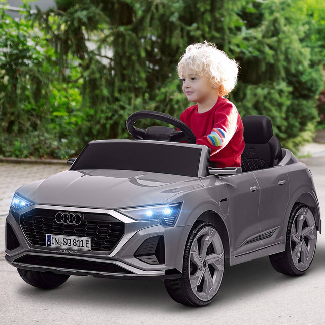 Kinder-Elektroauto 12V mit Fernbedienung & Musik, grau