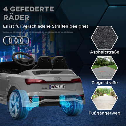 Kinder-Elektroauto 12V mit Fernbedienung & Musik, grau