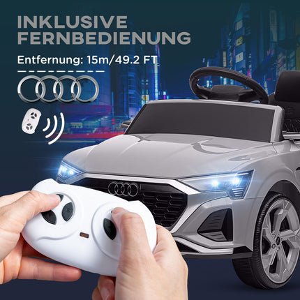 Kinder-Elektroauto 12V mit Fernbedienung & Musik, grau