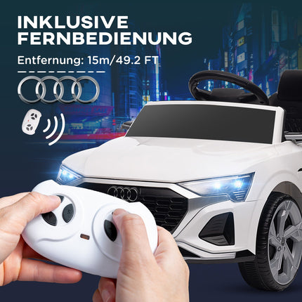 Elektroauto für Kinder 12V mit Fernbedienung, MP3 & Scheinwerfern, weiß