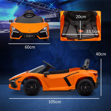 Elektroauto für Kinder 12V mit Fernbedienung, Musik, USB-Anschluss, orange