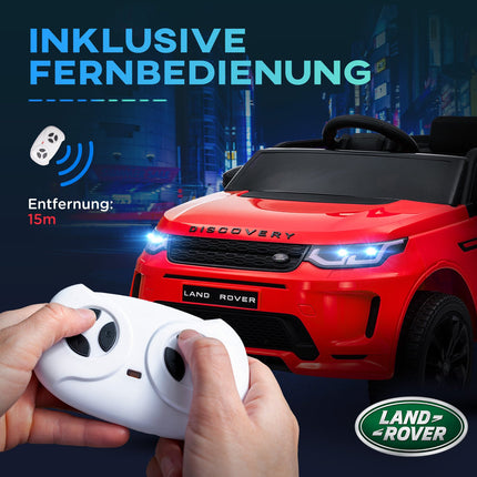 Elektrisches Kinderauto 12V mit Fernbedienung, LED-Lichtern, rot