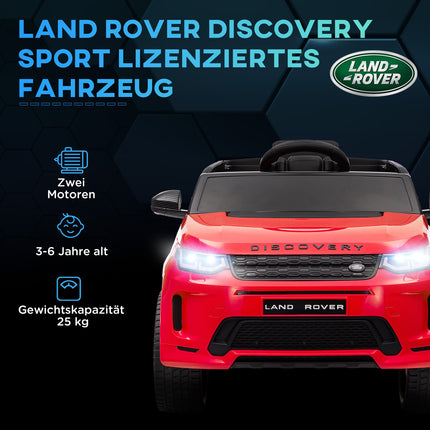 Elektrisches Kinderauto 12V mit Fernbedienung, LED-Lichtern, rot