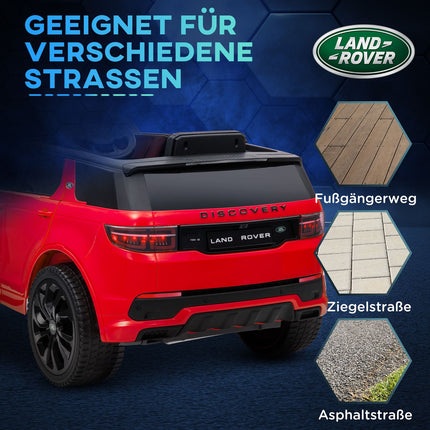Elektrisches Kinderauto 12V mit Fernbedienung, LED-Lichtern, rot