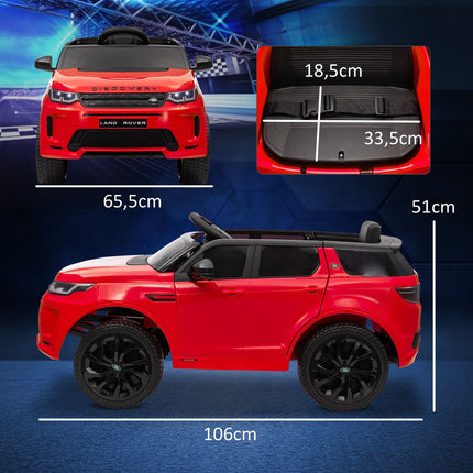 Elektrisches Kinderauto 12V mit Fernbedienung, LED-Lichtern, rot
