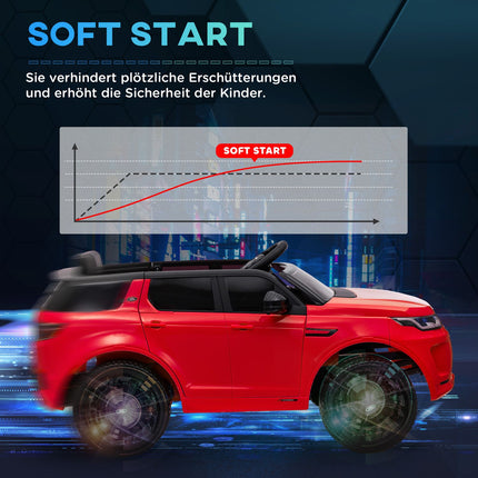 Elektrisches Kinderauto 12V mit Fernbedienung, LED-Lichtern, rot