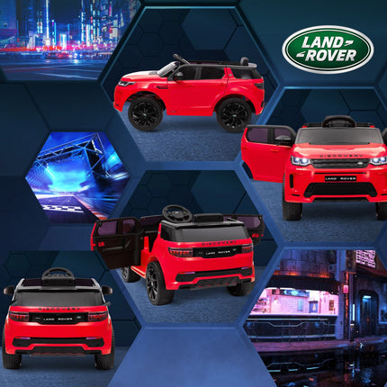 Elektrisches Kinderauto 12V mit Fernbedienung, LED-Lichtern, rot