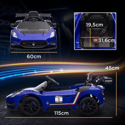 Kinder-Elektroauto 12V mit Fernbedienung, Licht, blau