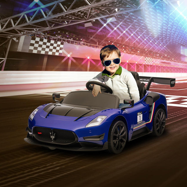 Kinder-Elektroauto 12V mit Fernbedienung, Licht, blau