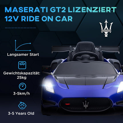 Kinder-Elektroauto 12V mit Fernbedienung, Licht, blau